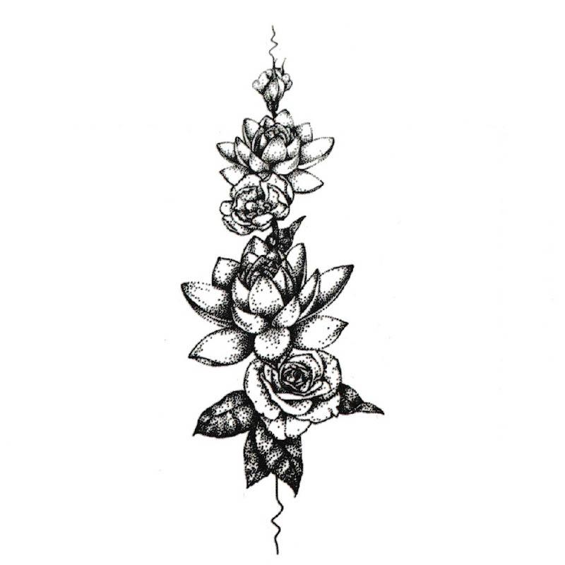 rose flower tattoo stencil