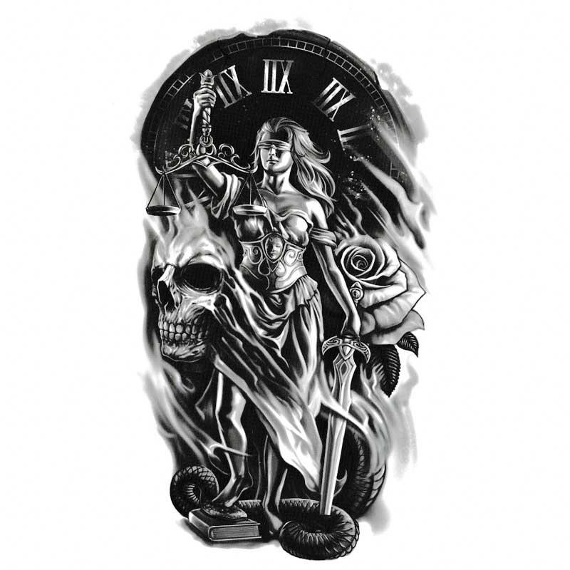 Temporary tattoo Themis (Greek Goddess of Justice) SKINDESIGNED