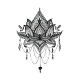 Back fake tattoo - Pendant lotus - Women design - Skindesigned