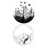 Temporary tattoo - Tree and mountain in circles - Skindesigned