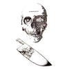 Non permanent decal tattoo - Skull and blade - Fake tattoo