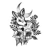 Doe Flower and Moon, Bambi, Deer - Fake Tattoo cute