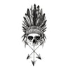 Native american fake tattoo - Skull, Feathers and Geometric Arrows