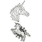 Geometric Unicorn and Mandala - Fake Tattoo