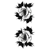 Temporary tattoo - 2 Modern Roses Old School Way - Fake tattoo