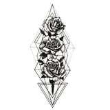 Temporary tattoo - Geometric Rose Trio - Skindesigned