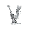 Fallen angel temporary tattoo - Easy removal fake tattoo