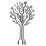 Fake tatoo - Printed circuit tree - Temporary non permanent tattoo