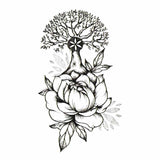 Temporary tattoo - Tree of Life and Rose - Genealogical Tree