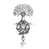 Tree of life temporary tattoo - root in bloom - Genealogy tree