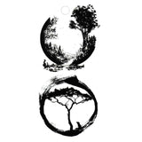 Fake Geometric Tattoo Nature - Circle of Life, Earth, Tree
