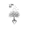 Ephemeral Tattoo, Temporary Tattoo - Tree, Japanese Style Birds