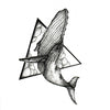  Modern Geometric Reastern fake tattoo - Whale and Triangle