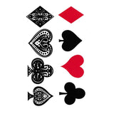 Fake tattoos - Card Suit  - spade, diamond, heart, club