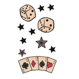  Temporary | fake tattoo - cards, dice and stars