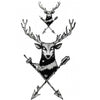 Fake Tattoo Deer and Modern Geometric Arrow 