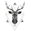 Fake tattoo deer and modern geometric triangle, Temporary tattoo
