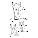 Temporary tattoos Cute - Geometric Cat, Minimalist Unfolded Birds