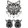 Fake tattoo - Cat Pendant and Owls Too Cute - Woman