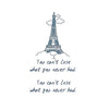 Temporary tattoo- French Eiffel Tower Paris and Quote - Wrist, Ankle - Skindesigned