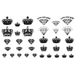 Finger or neck temporary tattoos - Crowns and diamonds