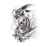 Ephemeral Tattoo - Dragon Carpe Koi - Fake Japanese Tattoo