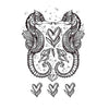 Fake tattoo Hippocampus (seahorse) love heart symbolizing the union