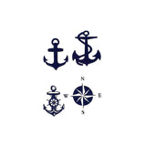 Temporary tattoo - Marine anchor - Compas Navigation - Sea