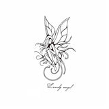 Cute minimalist temporary tattoo - Lovely angel - Girl tattoo