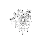 Ephemeral tattoo - flowers and ornaments jewelry way | Underboobs