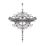 Ttemporary Tattoo women - Geometric dragonfly | Underboobs - Skindesigned