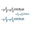 Quote fake tattoo - Life line - C'est la vie (this is life)