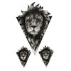 Beautiful temporary tattoo frorearms, wrist - geometric realistic lion