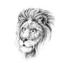 Ephemeral tattoo | Temporary - Lion realistic black and white | 