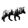 Temporary tattoo - Wolf and mountain