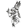 Ephemeral Tattoo - Bird and Flowers, Temporary Tattoo Skindesigned