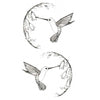  Temporary tattoo - Hummingbirds foraging - Brids tattoo for women