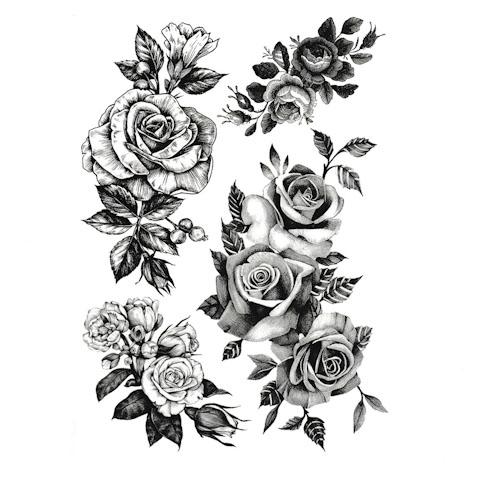 Roses pack temporary tattoo - Realistic fake tattoo - Skindesigned