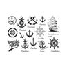 Temporary tattoos - Sea pack - Anchor, boats and compass, Skindesigned