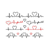 Hope Life Line (Faith) Black and Red with hearts - Temporary tattoo