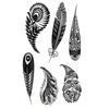 Non permanent tattoo - Stylized feathers pack - Maori style