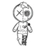 Cute temporary tattoo - Character: I love you - Voodoo doll