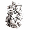 Fake tattoo - Pin up with a hat | Temporary tattoo - Skindesigned
