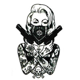 Fake Tattoo (Temporary) - Pin Up and Guns | Marilyn Monroe - Skindesigned