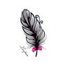 Feather temporary tattoo - Love forever quote - Skindesigned