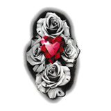 Temporary Tattoo - Ruby Rose Heart - Ephemeral Tattoo Woman