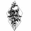 Beautiful temporary tattoo - Skull and Roses - Geometric skull