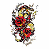 Temporary tattoo - American Traditional Color and Rose Serpent - Skindesigned