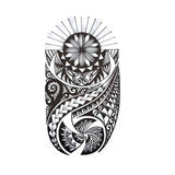 Temporary tattoo Sun Maori Polynesian, Fake Tattoo - Skindesigned