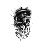 Temporary tattoo | Skull, eye and time | Fake tattoo Skindesigned